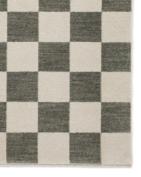 BALTIMORE GREEN 66618 MODERN CHECKERBOARD RUG