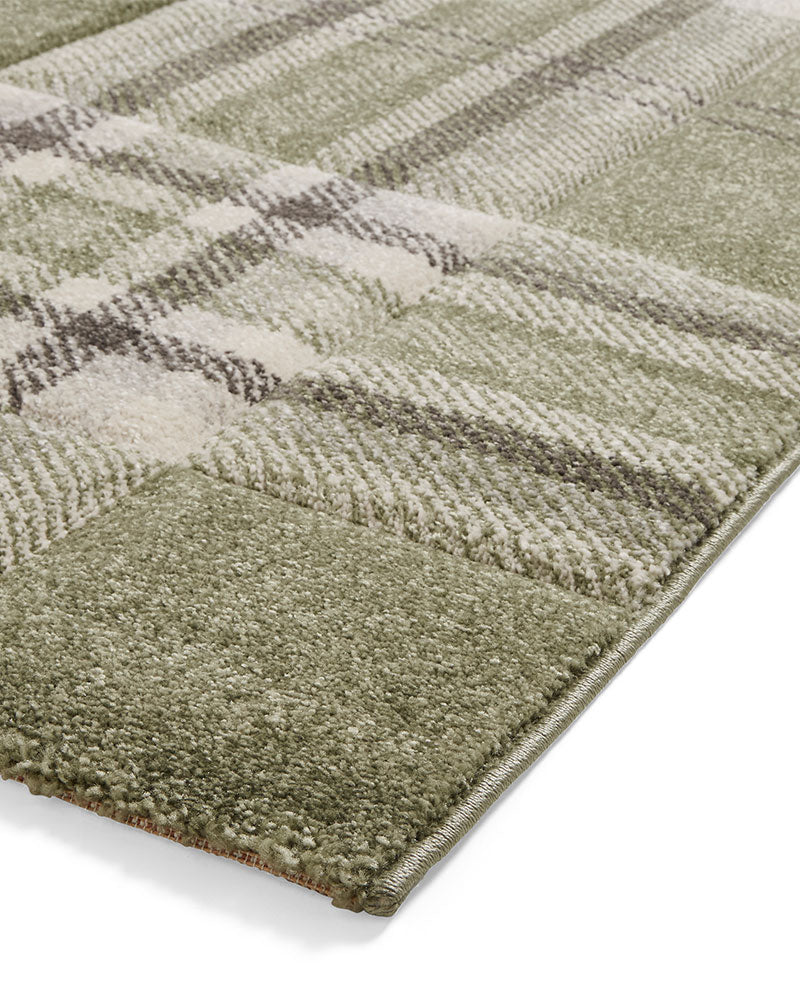 CATHERINE LANSFIELD KELSO SAGE GREEN CHECK TARTAN RUG