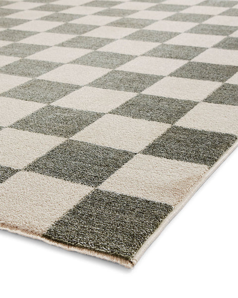 BALTIMORE GREEN 66618 MODERN CHECKERBOARD RUG