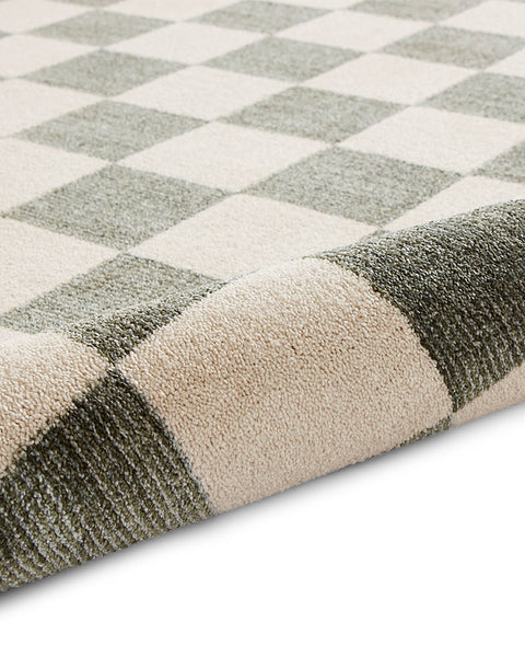 BALTIMORE GREEN 66618 MODERN CHECKERBOARD RUG