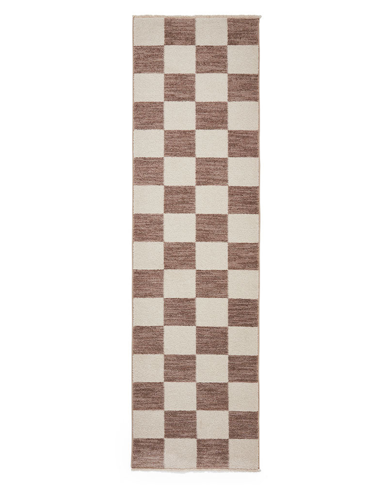 BALTIMORE GREY 66618 MODERN CHECKERBOARD RUG