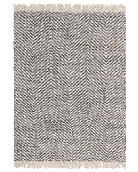 VIGO OCHRE REVERSABLE JUTE WOOL ZIG ZAG CHEVRON RUG