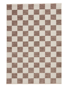 BALTIMORE GREY 66618 MODERN CHECKERBOARD RUG