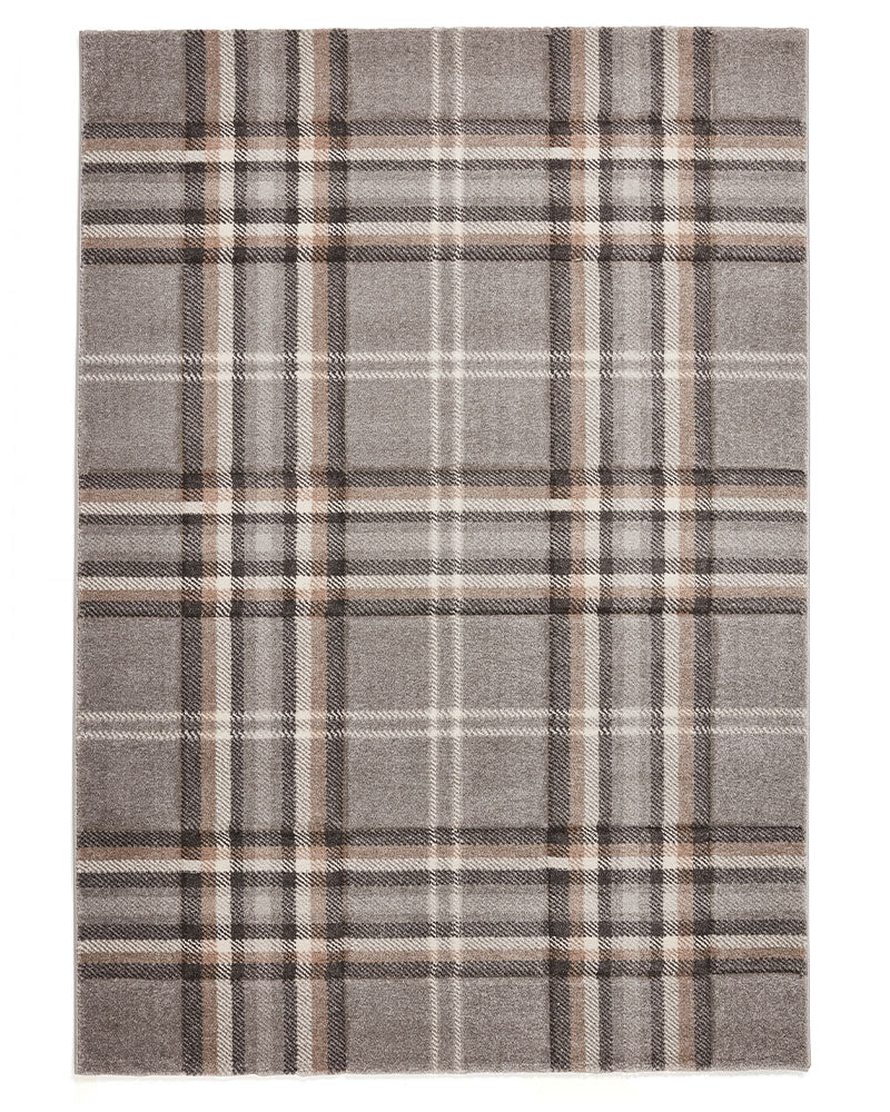CATHERINE LANSFIELD KELSO GREY CHECK TARTAN RUG
