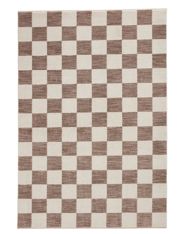 BALTIMORE GREY 66618 MODERN CHECKERBOARD RUG