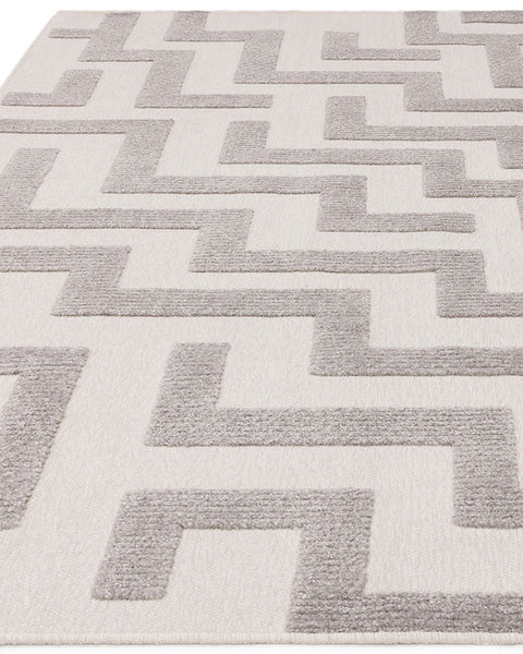 FREJA COVE GREY WASHABLE TEXTURED RUG