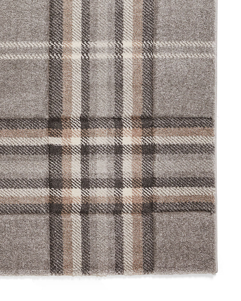 CATHERINE LANSFIELD KELSO GREY CHECK TARTAN RUG