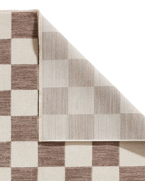 BALTIMORE GREY 66618 MODERN CHECKERBOARD RUG