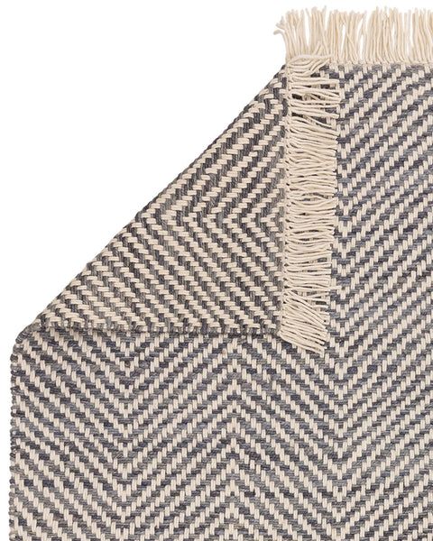 VIGO OCHRE REVERSABLE JUTE WOOL ZIG ZAG CHEVRON RUG