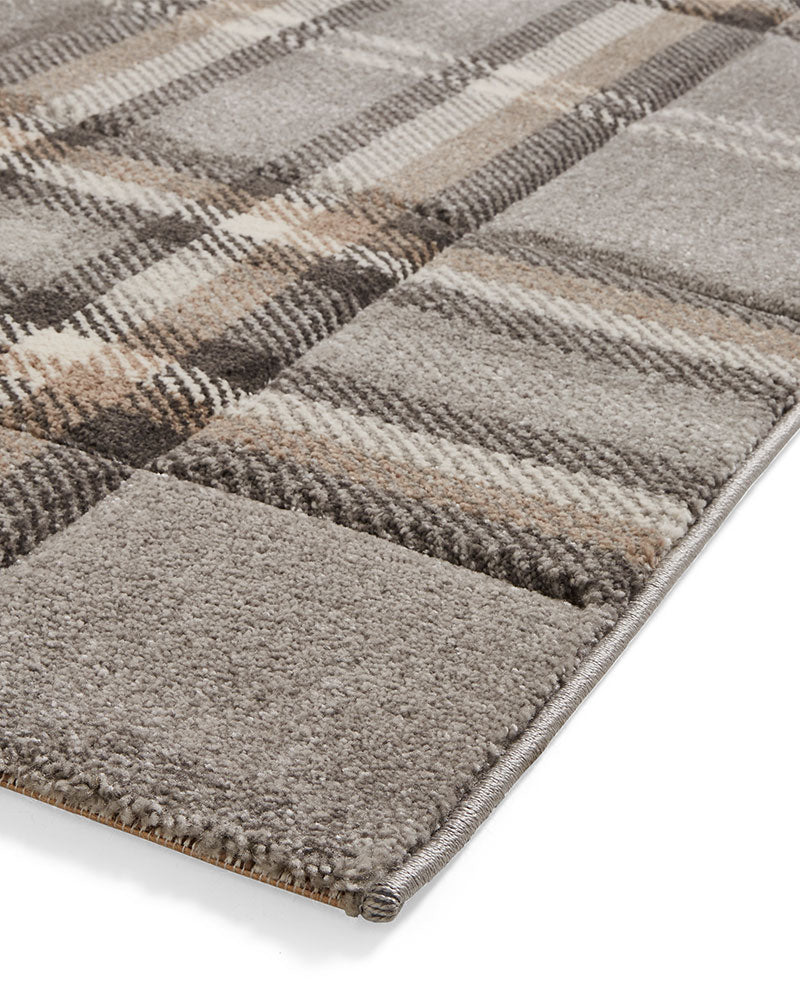 CATHERINE LANSFIELD KELSO GREY CHECK TARTAN RUG