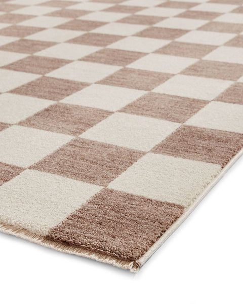 BALTIMORE GREY 66618 MODERN CHECKERBOARD RUG