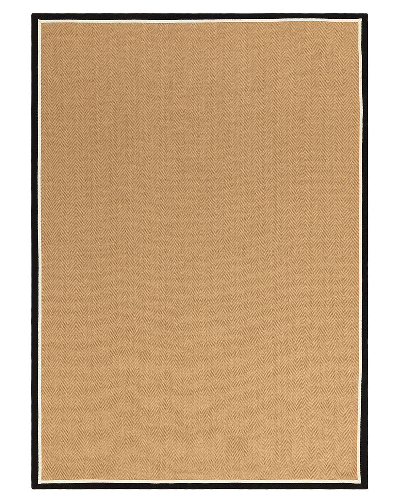 BORDO SISAL HERRINGBONE WITH CHARCOAL GREY / CREAM BORDER RUG