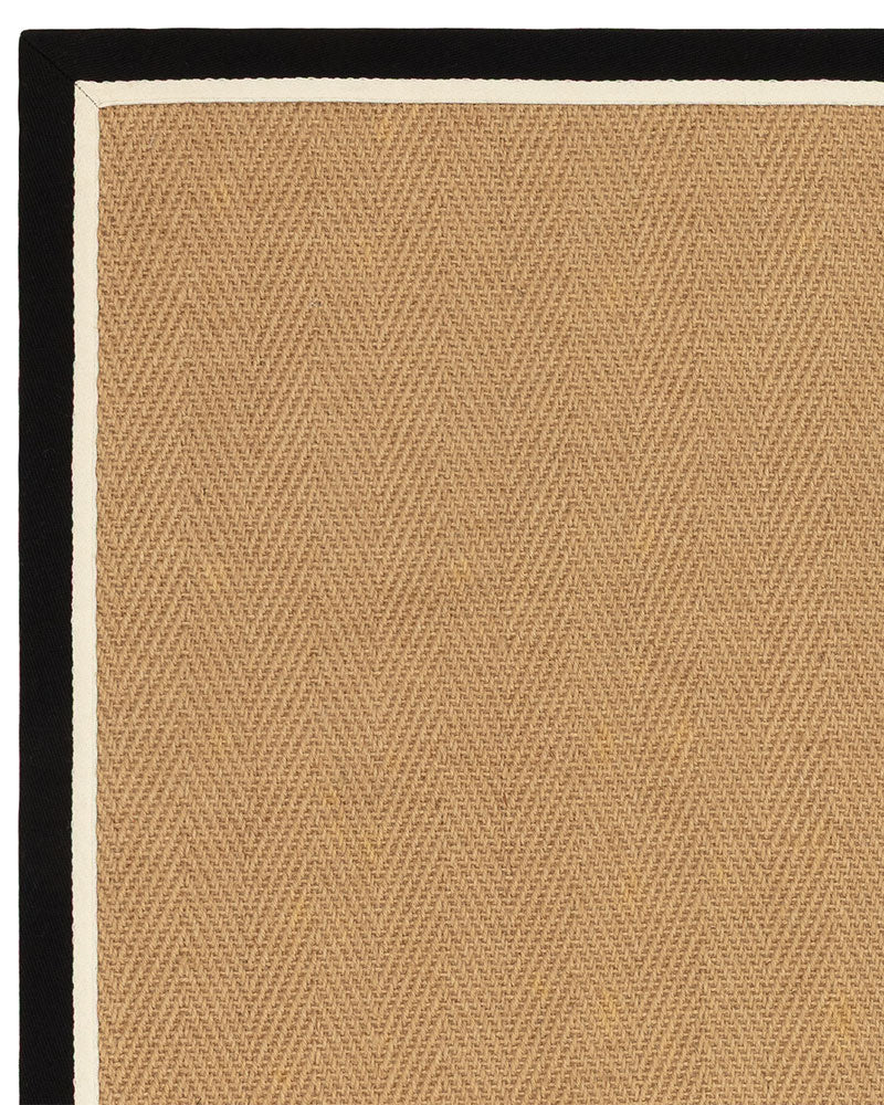 BORDO SISAL HERRINGBONE WITH CHARCOAL GREY / CREAM BORDER RUG