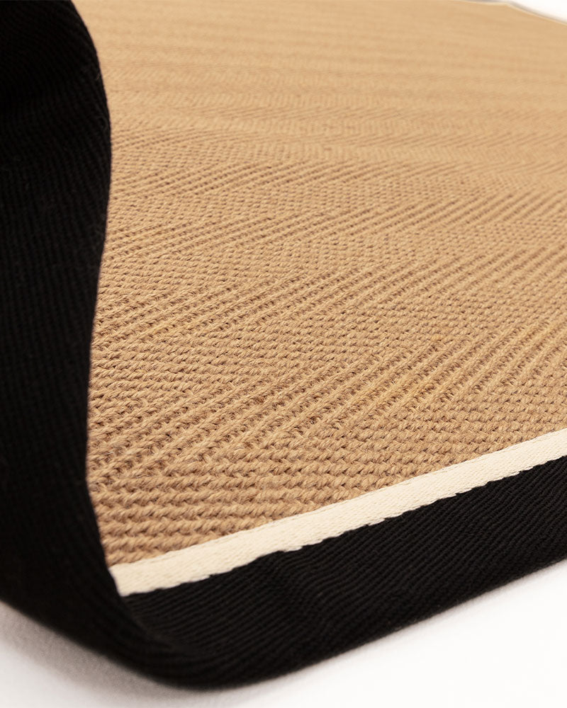 BORDO SISAL HERRINGBONE WITH CHARCOAL GREY / CREAM BORDER RUG