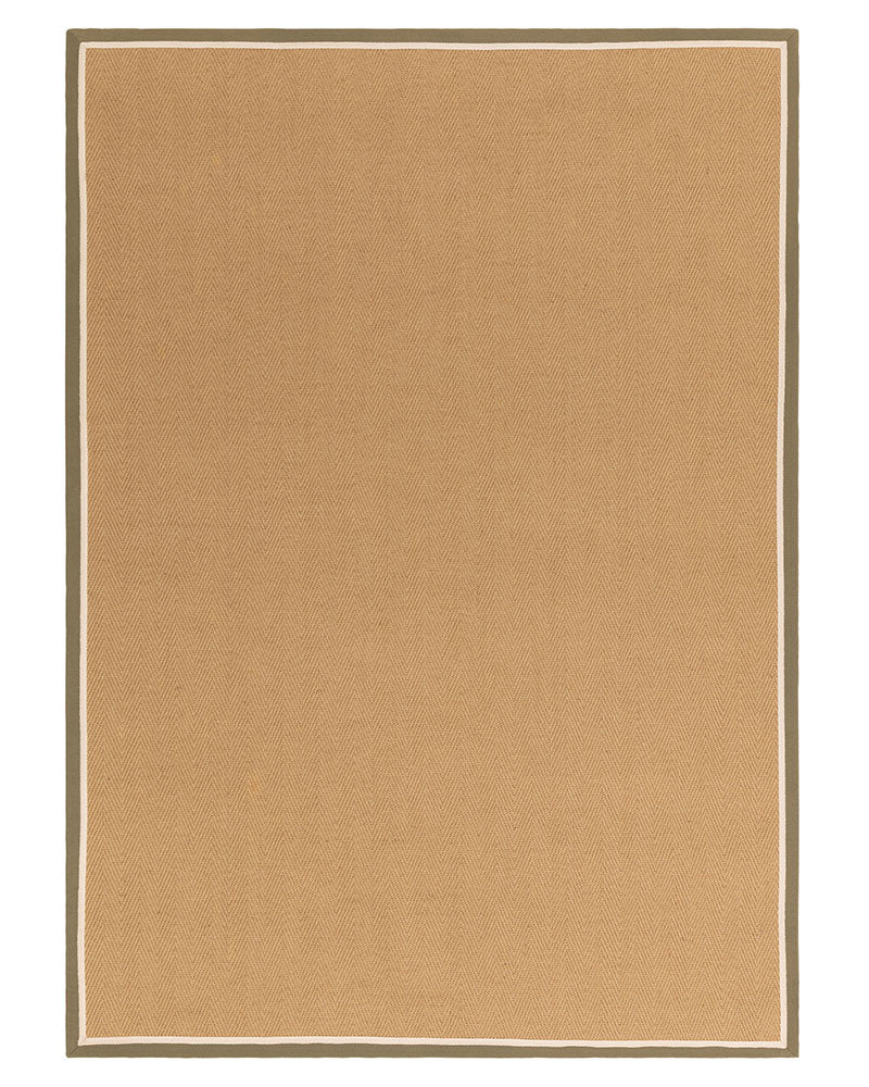BORDO SISAL HERRINGBONE WITH KHAKI / CREAM BORDER RUG