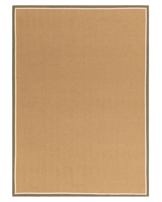 BORDO SISAL HERRINGBONE WITH KHAKI / CREAM BORDER RUG