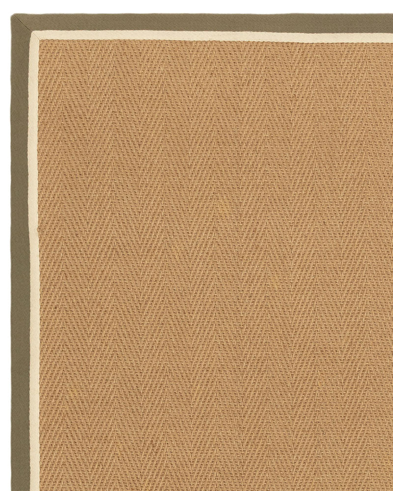 BORDO SISAL HERRINGBONE WITH KHAKI / CREAM BORDER RUG