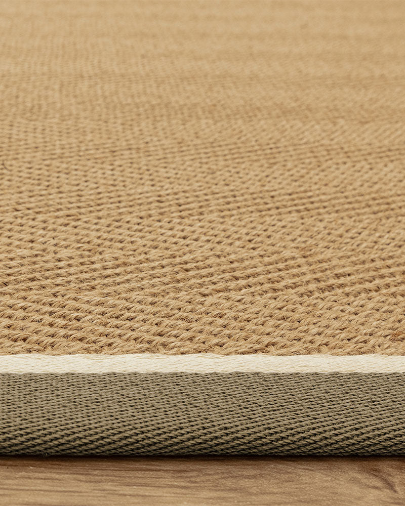 BORDO SISAL HERRINGBONE WITH KHAKI / CREAM BORDER RUG