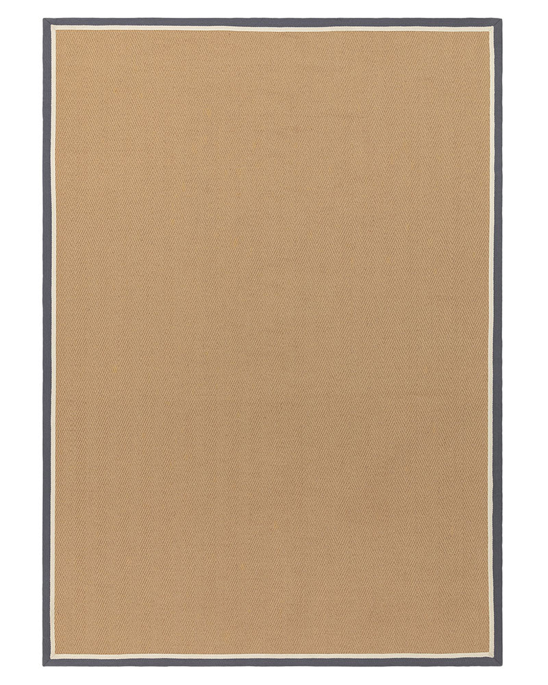 BORDO SISAL HERRINGBONE WITH SLATE GREY / CREAM BORDER RUG