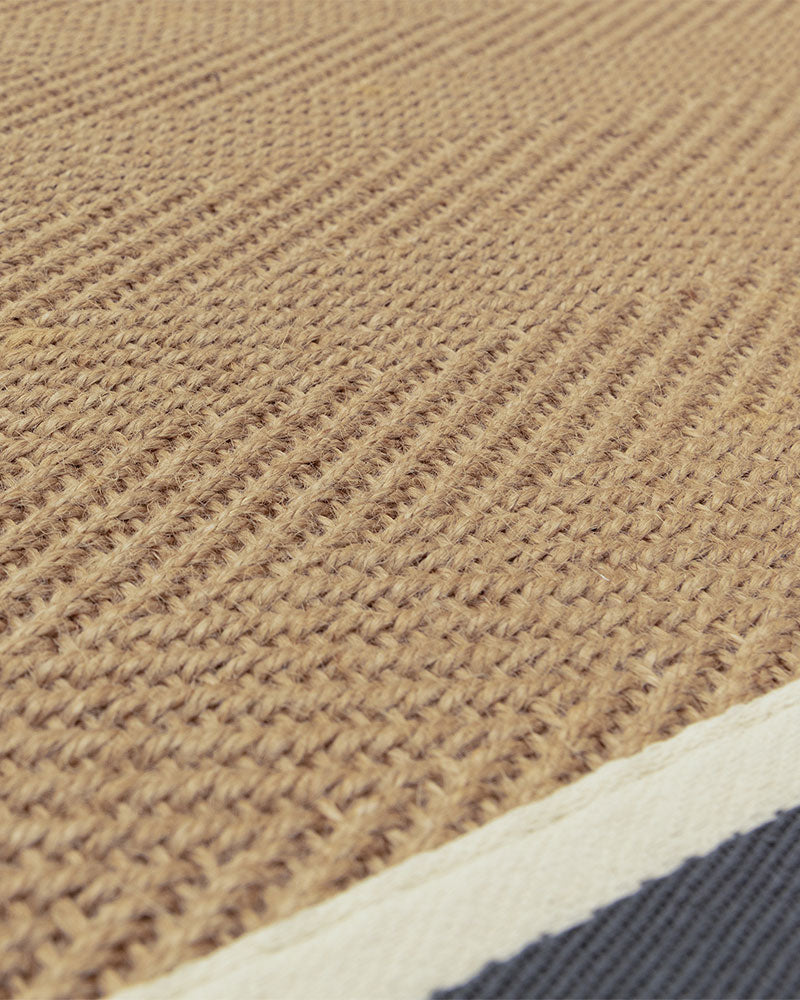 BORDO SISAL HERRINGBONE WITH SLATE GREY / CREAM BORDER RUG