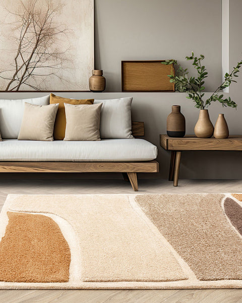 HORIZON HESSIAN MODERN GEOMETRIC TEXTURED RUG