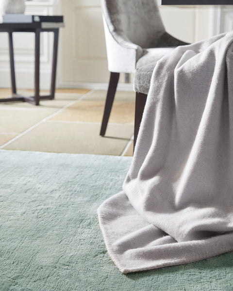 HUSH PLAIN LUXURY WOOL RUG AQUA GREEN