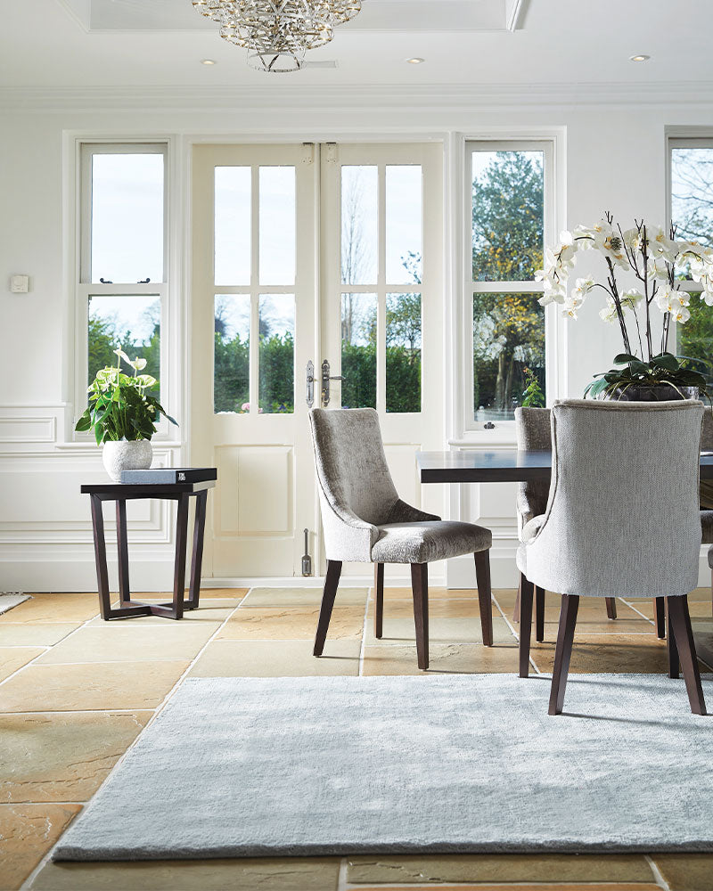 HUSH PLAIN LUXURY WOOL RUG ICE BLUE