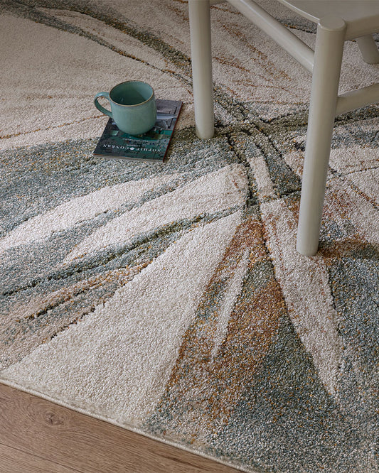 MIRAGE ILLUSION BLUE DEEP PILE RUG