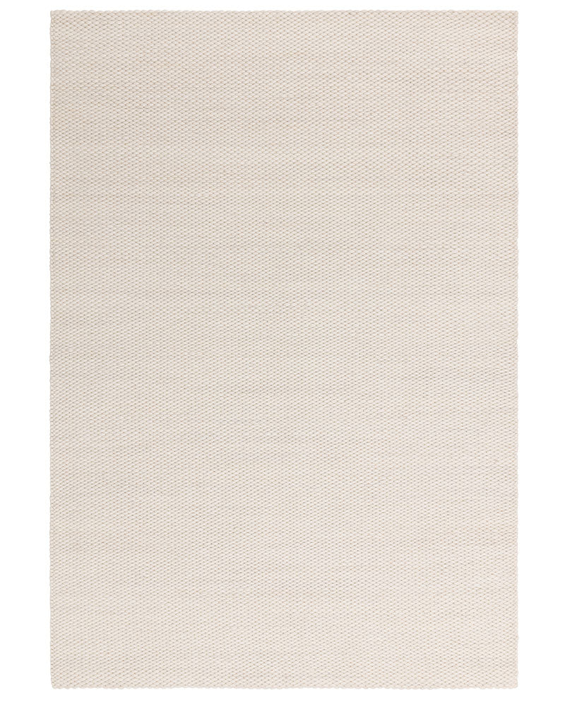 ZANDER IVORY CHUNKY TEXTURED WOOL MIX RUG NATURAL