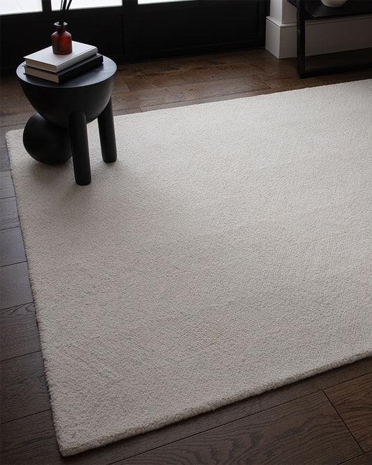THEODORE CHEVRON IVORY TEXTURED WOOL LOOP RUG