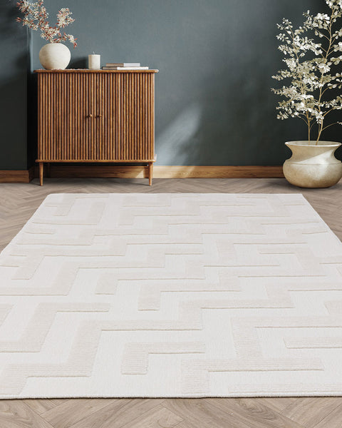 FREJA COVE IVORY WASHABLE TEXTURED RUG