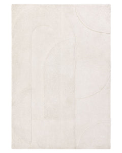 TOVA CARVED SOFT COSY GEOMETRIC IVORY RUG