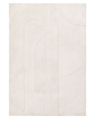 TOVA CARVED SOFT COSY GEOMETRIC IVORY RUG