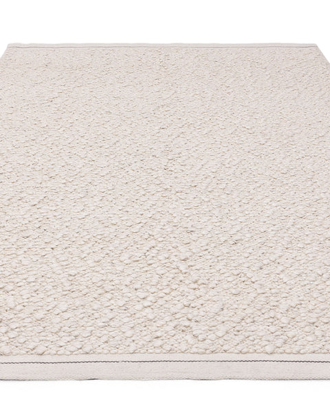 ELM IVORY CHUNKY BOUCLE TEXTURED WOOL MIX RUG