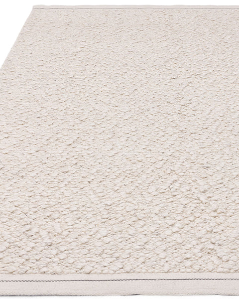 ELM IVORY CHUNKY BOUCLE TEXTURED WOOL MIX RUG