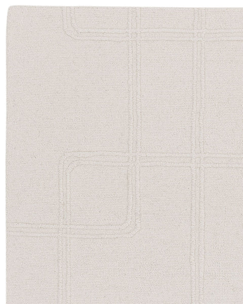 ADA IVORY TEXTURED GEOMETRIC WOOL LOOP RUG