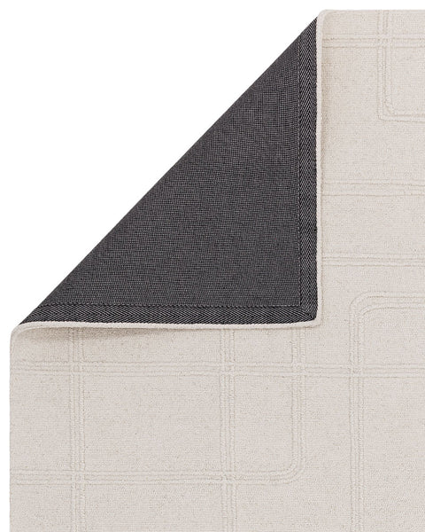 ADA IVORY TEXTURED GEOMETRIC WOOL LOOP RUG