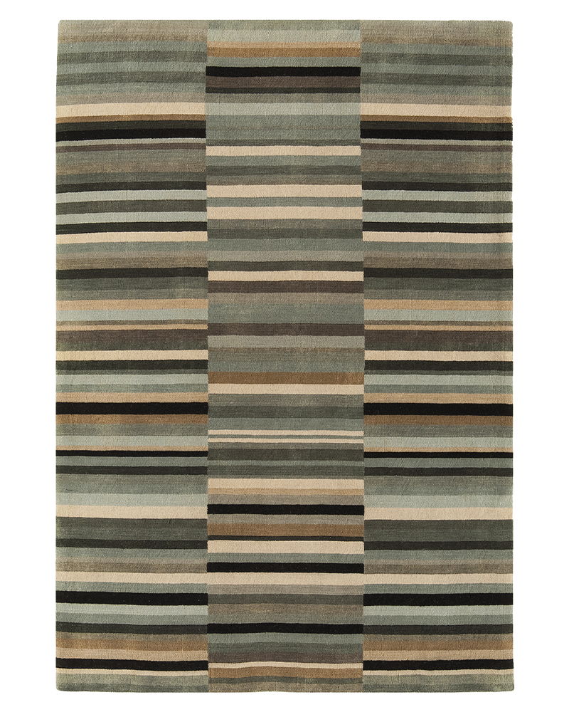 JACOB BLACK SILVER STRIPED WOOL RUG