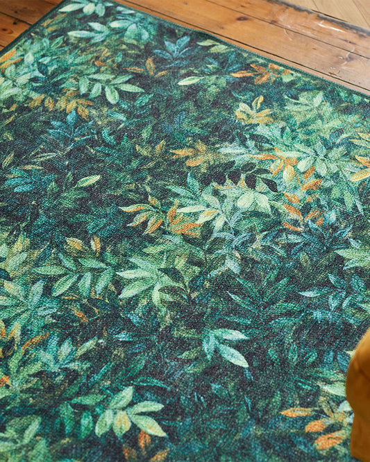 CLARKE & CLARKE CONGO JUNGLE GREEN MACHINE WASHABLE RUG