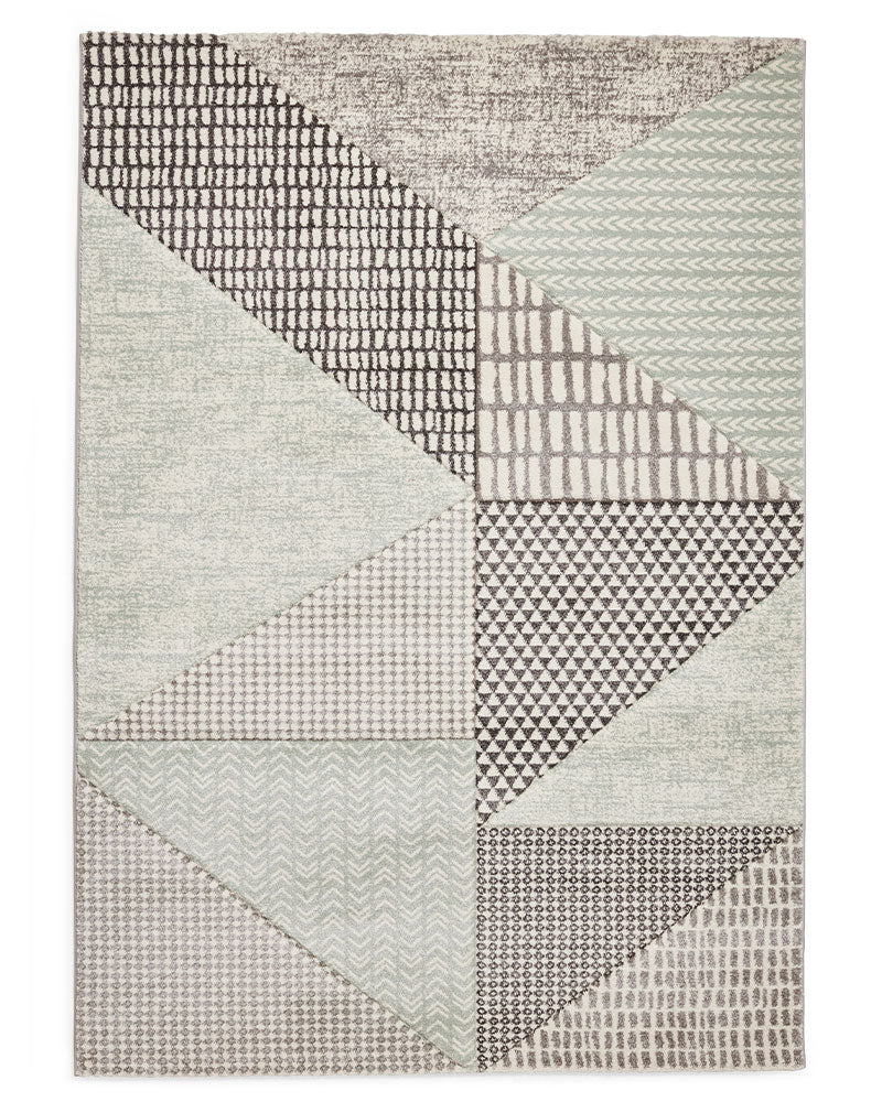 CATHERINE LANSFIELD LARSSON GEO SAGE GREEN / GREY RUG