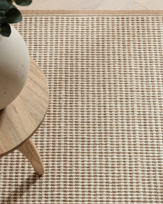 KORRA WOOL & JUTE SINGLE LOOP WITH LINEN BORDER RUG