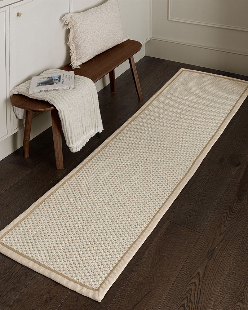 KORRA WOOL & JUTE DOUBLE LOOP WITH CREAM BORDER RUNNER