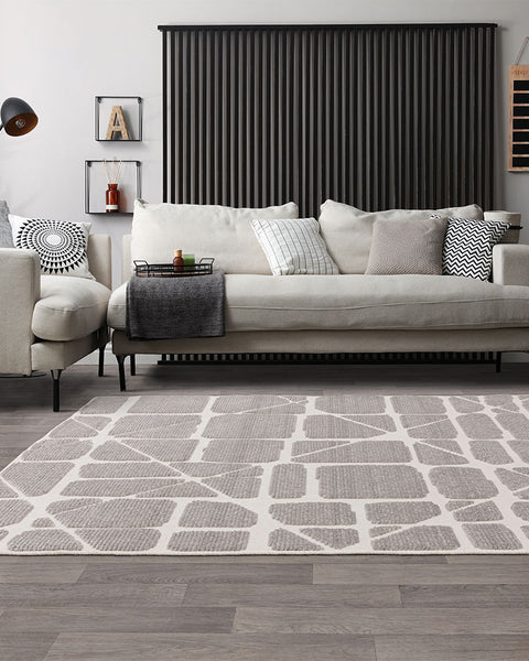 FREJA METHOD GREY WASHABLE TEXTURED RUG