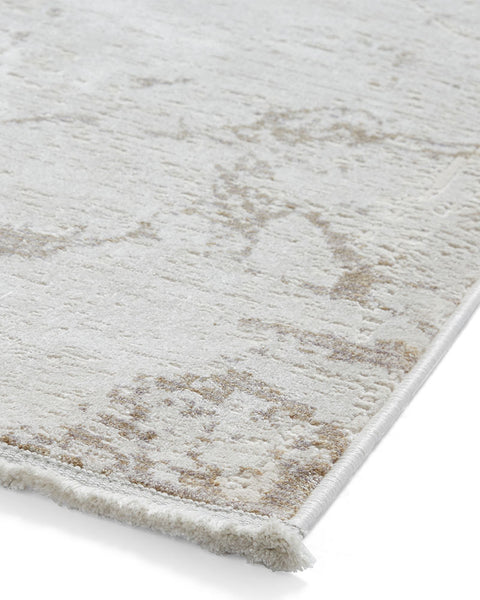 MIRAGE MR15 CREAM BEIGE MODERN ABSTRACT METALLIC RUG