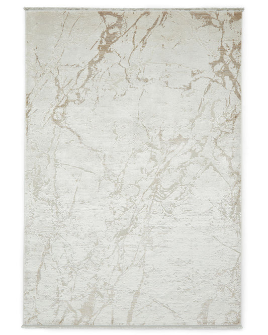 MIRAGE MR15 CREAM BEIGE MODERN ABSTRACT METALLIC RUG