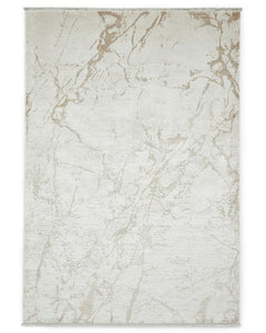 MIRAGE MR15 CREAM BEIGE MODERN ABSTRACT METALLIC RUG