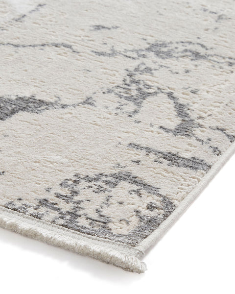 MIRAGE MR15 GREY CREAM MODERN ABSTRACT METALLIC RUG