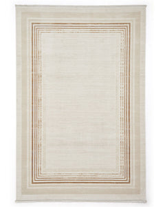 MIRAGE MR38 CREAM MODERN BORDER METALLIC RUG