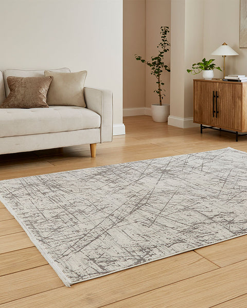 MIRAGE MR80 GREY MODERN ABSTRACT METALLIC RUG