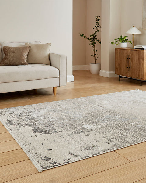 MIRAGE MR93 GREY MODERN ABSTRACT METALLIC RUG